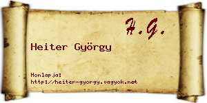 Heiter György névjegykártya