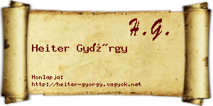 Heiter György névjegykártya